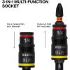 imageKlein Tools 32516HD KNECT 16in1 ImpactRated Hybrid ScrewdriverNut Driver Magnetic Flip Socket 11 Bits 2 Nut Drivers 38Inch Square Adapter16in1