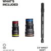 imageKlein Tools 32931 3in1 SAE Impact Socket Set 1 Flip Socket with 14 and 516 Nut Driver Sizes and 14Inch Bit Holder Impact Rated 2Inch Shaft5in1