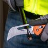 imageKlein Tools 44056 Pocket Knife Stainless Steel Hawkbill Blade for Cable Skinning and Line Work Bar Lock Orange Handle with Lanyard Hole
