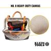 imageKlein Tools 510212 Heavy Duty Natural Canvas Tool Bag Tool Tote MultiPurpose Bag with Wide Hinged Opening and Leather Handles 12Inch12Inch