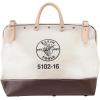 imageKlein Tools 510212 Heavy Duty Natural Canvas Tool Bag Tool Tote MultiPurpose Bag with Wide Hinged Opening and Leather Handles 12Inch16Inch