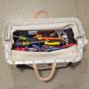imageKlein Tools 510212 Heavy Duty Natural Canvas Tool Bag Tool Tote MultiPurpose Bag with Wide Hinged Opening and Leather Handles 12Inch16Inch