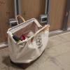 imageKlein Tools 510212 Heavy Duty Natural Canvas Tool Bag Tool Tote MultiPurpose Bag with Wide Hinged Opening and Leather Handles 12Inch18Inch