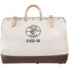 imageKlein Tools 510212 Heavy Duty Natural Canvas Tool Bag Tool Tote MultiPurpose Bag with Wide Hinged Opening and Leather Handles 12Inch18Inch