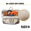 imageKlein Tools 510222 Heavy Duty Natural Canvas Tool Bag Tool Tote MultiPurpose Bag with Wide Hinged Opening and Leather Handles 22Inch20Inch