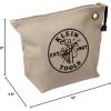 imageKlein Tools 5539NAT Zipper Bag Canvas Tool Pouch is 10Inch Consumables Bag for Storing Parts Brass Grommet for Easy Hanging NaturalNatural