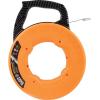 imageKlein Tools 56334 Electrical Fish Tape Steel Wire Puller with Double Loop Tip Optimized Housing and Handle for Heavy Duty Wire Pulls 240FootStainless Steel