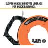 imageKlein Tools 56334 Electrical Fish Tape Steel Wire Puller with Double Loop Tip Optimized Housing and Handle for Heavy Duty Wire Pulls 240FootSteel