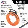 imageKlein Tools 56335 Flat Steel Electrical Fish Tape 25Foot 14Inch Wide Spring Steel Tape Slim Plastic Tip Laser Etched 1Foot MarkingsFish Tape
