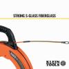 imageKlein Tools 56380 NonConductive Electrical Fish Tape MultiGroove Fiberglass Wire Puller with Steel Leader 100Foot x 316Inch100Foot