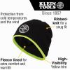 imageKlein Tools 60391 Knit Beanie Thermal Fleece Winter Hat Windproof Fits under Helmets Black with HighVisibility Yellow Band TrimWinter Kit  XLarge