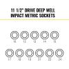 imageKlein Tools 65111IMPCT KNECT DeepWell Impact Socket Set 12Inch Drive SAE Color Coded MODbox Case Impact Adapter and Extension 14PieceMetric