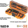 imageKlein Tools 65238 KNECT Impact Socket Set Deep Sockets with Wrench 3 HeavyDuty Color Coded Flip Sockets 6 SAE Sizes Ratchet Adapter and MODbox CaseMetric  SAE Set