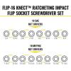 imageKlein Tools 65238 KNECT Impact Socket Set Deep Sockets with Wrench 3 HeavyDuty Color Coded Flip Sockets 6 SAE Sizes Ratchet Adapter and MODbox CaseMetric  SAE Set