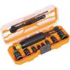 imageKlein Tools 65238 KNECT Impact Socket Set Deep Sockets with Wrench 3 HeavyDuty Color Coded Flip Sockets 6 SAE Sizes Ratchet Adapter and MODbox CaseMetric  SAE Set
