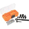 imageKlein Tools 65238 KNECT Impact Socket Set Deep Sockets with Wrench 3 HeavyDuty Color Coded Flip Sockets 6 SAE Sizes Ratchet Adapter and MODbox CasePass Through Kit