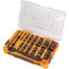 imageKlein Tools 65240 KNECT Impact DeepWell Flip Socket and LowProfile Pass Through Socket Set SAE 20Piece MODbox Case 14Inch and 38Inch DriveMetric  SAE Socket Set