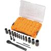 imageKlein Tools 65240 KNECT Impact DeepWell Flip Socket and LowProfile Pass Through Socket Set SAE 20Piece MODbox Case 14Inch and 38Inch DriveMetric  SAE Socket Set