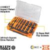 imageKlein Tools 65240 KNECT Impact DeepWell Flip Socket and LowProfile Pass Through Socket Set SAE 20Piece MODbox Case 14Inch and 38Inch DriveMetric  SAE Socket Set