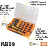 imageKlein Tools 65240 KNECT Impact DeepWell Flip Socket and LowProfile Pass Through Socket Set SAE 20Piece MODbox Case 14Inch and 38Inch DriveSAE Combo Set