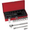 imageKlein Tools 65500 14Inch Drive Socket Wrench Set with Spinner Handle Ratchet and 2 Extensions Case Included 13Piece12Piece
