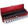 imageKlein Tools 65500 14Inch Drive Socket Wrench Set with Spinner Handle Ratchet and 2 Extensions Case Included 13Piece13 Piece