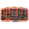 imageKlein Tools 65619 KNECT Flip10 Metric Impact Socket Set Deep Sockets 5 ColorCoded Flip Sockets 10 Metric Socket Sizes 14 and 38Inch Adapters MODbox CaseSAE