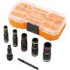 imageKlein Tools 65619 KNECT Flip10 Metric Impact Socket Set Deep Sockets 5 ColorCoded Flip Sockets 10 Metric Socket Sizes 14 and 38Inch Adapters MODbox CaseMetric