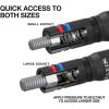 imageKlein Tools 656QS KNECT Quad Socket 24 Sizes in 6 Sockets 4in1 Color Coded SAE and Metric Impact Rated DeepWell HeavyDuty 14and 38Inch Drive 312and 612Inch Shaft12 SAE Sizes