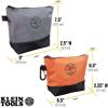 imageKlein Tools 80056 Tool Bag Storage Kit 1680d StandUp and Canvas Zipper Pouches Assorted Colors 6Piece2Piece