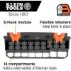 imageKlein Tools BC501S SHook Hard Tool Storage Module 18 Compartments Magnetic Optional S Hooks Secure Module to Aerial Utility BucketsOne Size