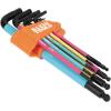 imageKlein Tools BLS18 Hex Key Wrench Set Color Coded SAE and Metric HeatTreated LStyle Long Arm and Ball End 116Inch to 38Inch and 15 mm to 10 mm 18PieceMetric