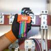 imageKlein Tools BLS18 Hex Key Wrench Set Color Coded SAE and Metric HeatTreated LStyle Long Arm and Ball End 116Inch to 38Inch and 15 mm to 10 mm 18PieceMetric