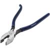 imageKlein Tools D2017CST Ironworker Pliers Spring Loaded Side Cutters Twists and Cuts Annealed Rebar Tie Wire Heavyduty Knurled Jaws 9Inch LongIronworkerPlasitc Dipped Handle