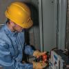 imageKlein Tools Hard Hat NonVented Cap Style Padded SelfWicking OdorResistant Sweatband Tested up to 20kVYellow