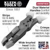 imageKlein Tools J2159CRTP Side Cutting Pliers Made in USA 9Inch Journeyman High Leverage Hybrid Pliers with Crimper Fish Tape Puller and Wire Stripper8Inch