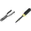 imageKlein Tools J2159CRTP Side Cutting Pliers Made in USA 9Inch Journeyman High Leverage Hybrid Pliers with Crimper Fish Tape Puller and Wire Stripper8Inch