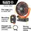 imageKlein Tools PJSFM1 Cordless Rechargeable Fan with USBC Charging Cord and Multiple Mounting Options Perfect for the Jobsite7Inch