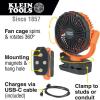imageKlein Tools PJSFM1 Cordless Rechargeable Fan with USBC Charging Cord and Multiple Mounting Options Perfect for the Jobsite9Inch