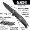 imageKlein Tools Pocket Knife Stainless Steel Hawkbill Blade for Cable Skinning and Line Work Bar Lock Orange Handle with Lanyard HoleBlack