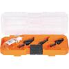 imageKlein Tools QRSTSPRO Premium 3Piece Electricians Step Bit Set with Cutting Oil Modular Case Impact Rated Quick Release Double Spiral FlutesQuick Release