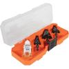imageKlein Tools QRSTSPRO Premium 3Piece Electricians Step Bit Set with Cutting Oil Modular Case Impact Rated Quick Release Double Spiral FlutesQuick Release