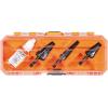 imageKlein Tools QRSTSPRO Premium 3Piece Electricians Step Bit Set with Cutting Oil Modular Case Impact Rated Quick Release Double Spiral FlutesQuick Release