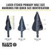 imageKlein Tools QRSTSPRO Premium 3Piece Electricians Step Bit Set with Cutting Oil Modular Case Impact Rated Quick Release Double Spiral FlutesQuick Release