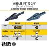 imageKlein Tools QRSTSPRO Premium 3Piece Electricians Step Bit Set with Cutting Oil Modular Case Impact Rated Quick Release Double Spiral FlutesQuick Release