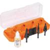 imageKlein Tools QRSTSPRO Premium 3Piece Electricians Step Bit Set with Cutting Oil Modular Case Impact Rated Quick Release Double Spiral FlutesQuick Release