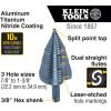 imageKlein Tools QRSTSPRO Premium 3Piece Electricians Step Bit Set with Cutting Oil Modular Case Impact Rated Quick Release Double Spiral FlutesStandard