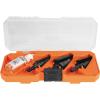 imageKlein Tools QRSTSPRO Premium 3Piece Electricians Step Bit Set with Cutting Oil Modular Case Impact Rated Quick Release Double Spiral FlutesStandard
