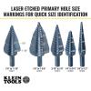 imageKlein Tools QRSTSPRO Premium 3Piece Electricians Step Bit Set with Cutting Oil Modular Case Impact Rated Quick Release Double Spiral FlutesStandard