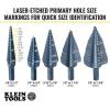 imageKlein Tools QRSTSPRO Premium 3Piece Electricians Step Bit Set with Cutting Oil Modular Case Impact Rated Quick Release Double Spiral FlutesStandard